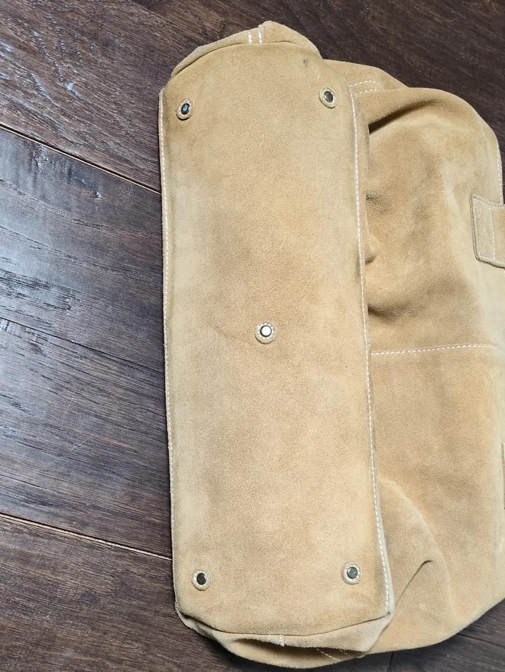 Eddie Bauer Tan Genuine Leather Suede Large Shoulder Bag Boho